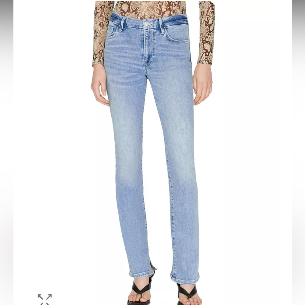 FRAME Le Mini Boot Mid Rise Jeans in Galeston